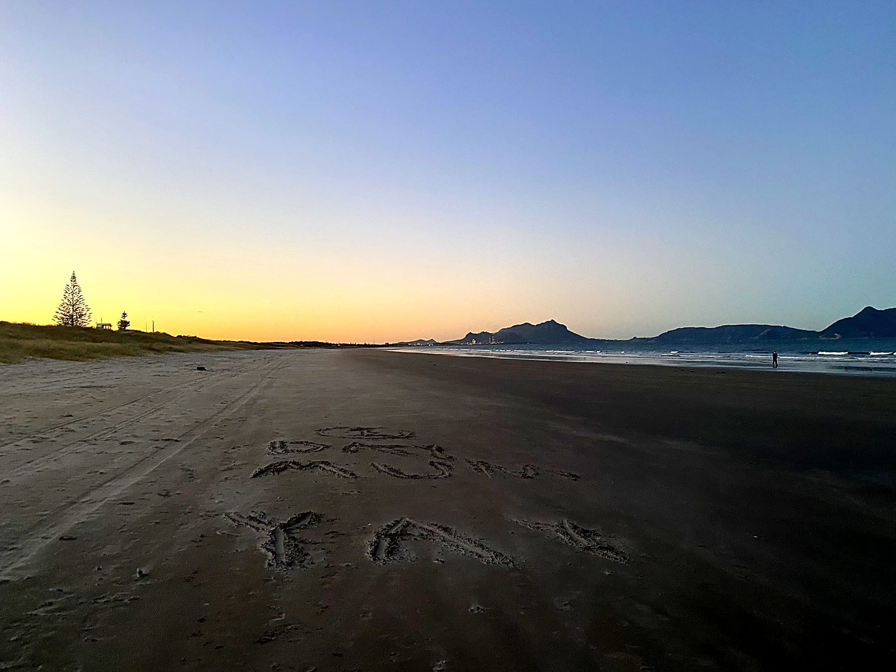 Sunset colour over the bay