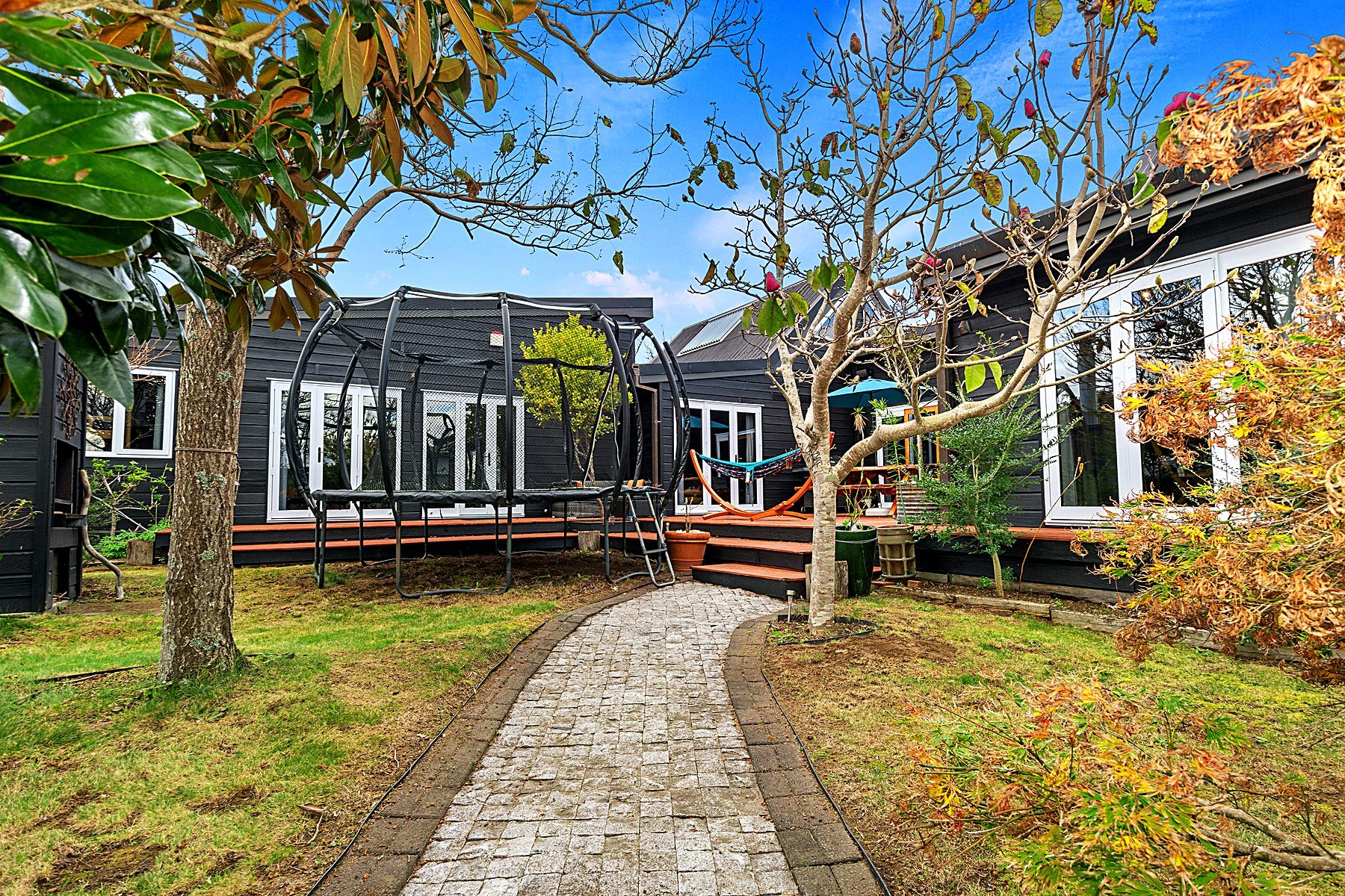 The back garden and lawn